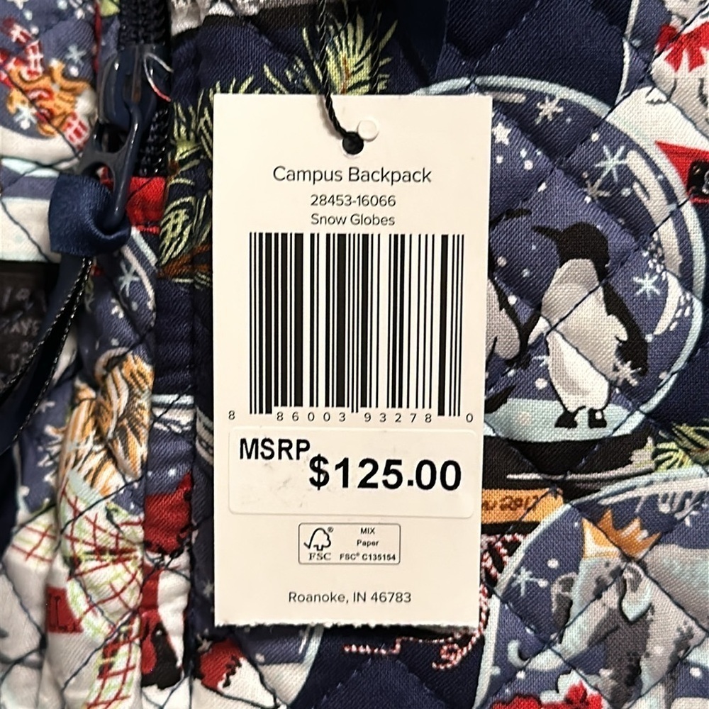 NWT Vera Bradley Snow Globe Campus Backpack - Picture 5 of 7